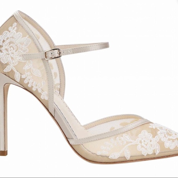Bella Belle Ivory Lace Heels D'Orsay Wedding Shoes Size 11 - Picture 2 of 7
